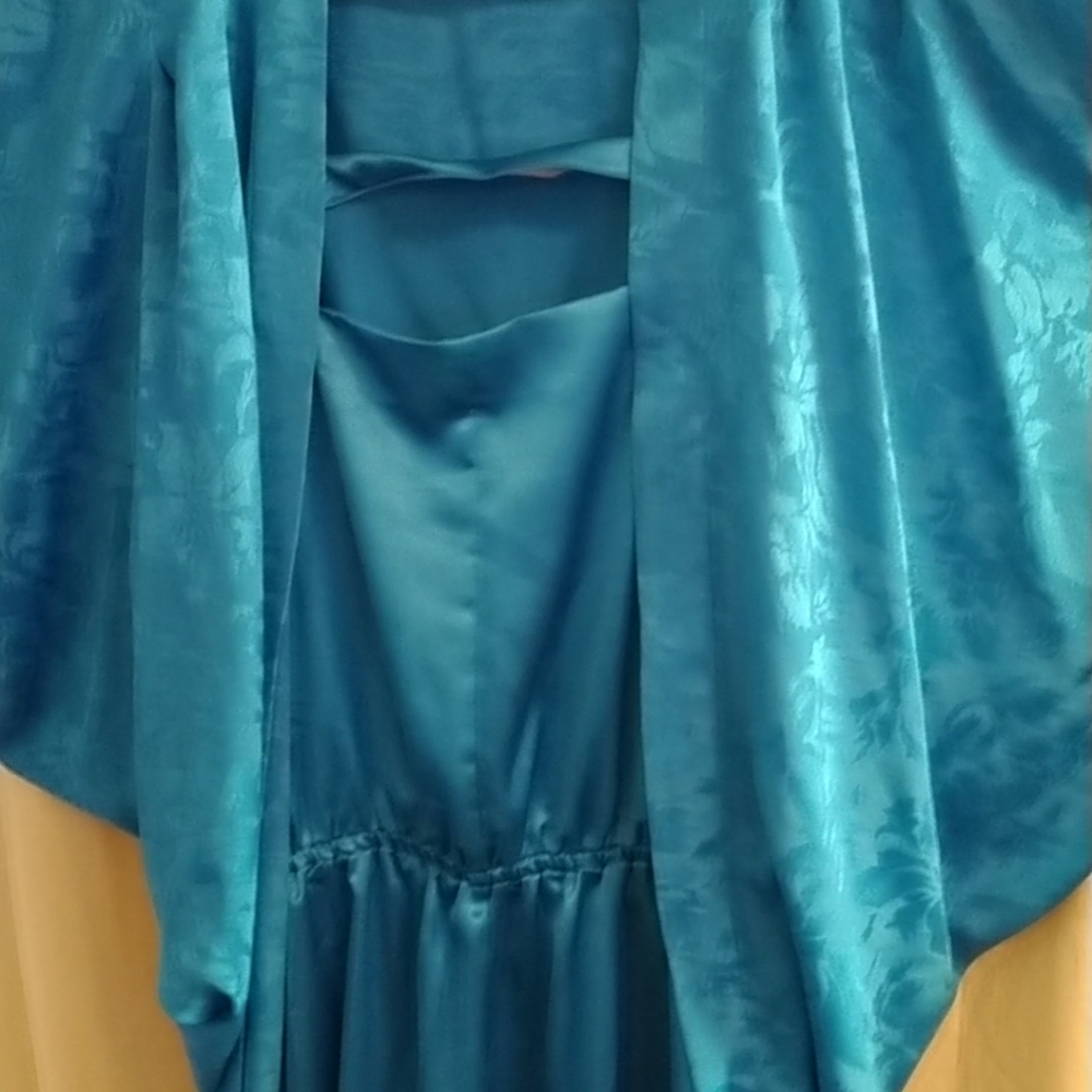 Size 12/14 Cocoon Jacket with Floor Length Dress Spaghetti Straps